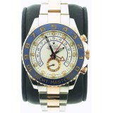 Rolex Yacht-Master II 18K Rose Gold Rotating Blue Ring Bezel White Dial 44mm Automatic Watch